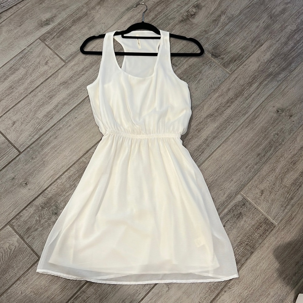 White racer back dress